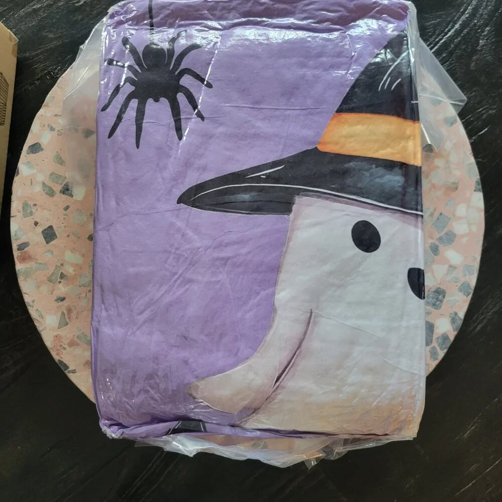 Purple Halloween Witch Ghost King Comforter Set, NIB